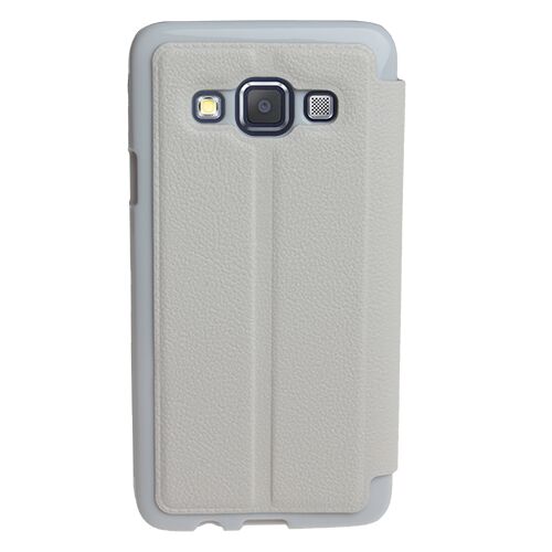 Galaxy A3 (2015) ile Uyumlu Kılıf Yan Model Vantuzlu Pencereli Beyaz