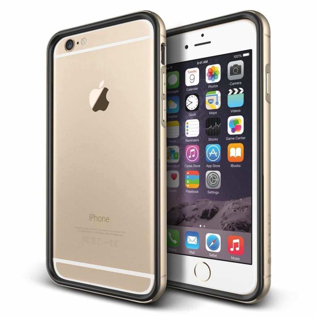 Verus iPhone 6 Plus/6S Plus ile Uyumlu Iron Bumper Kılıf Black Gold