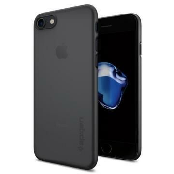Spigen iPhone 7 ile Uyumlu Kılıf Air Skin Ultra İnce 4 Tarafı Tam Koruma Black