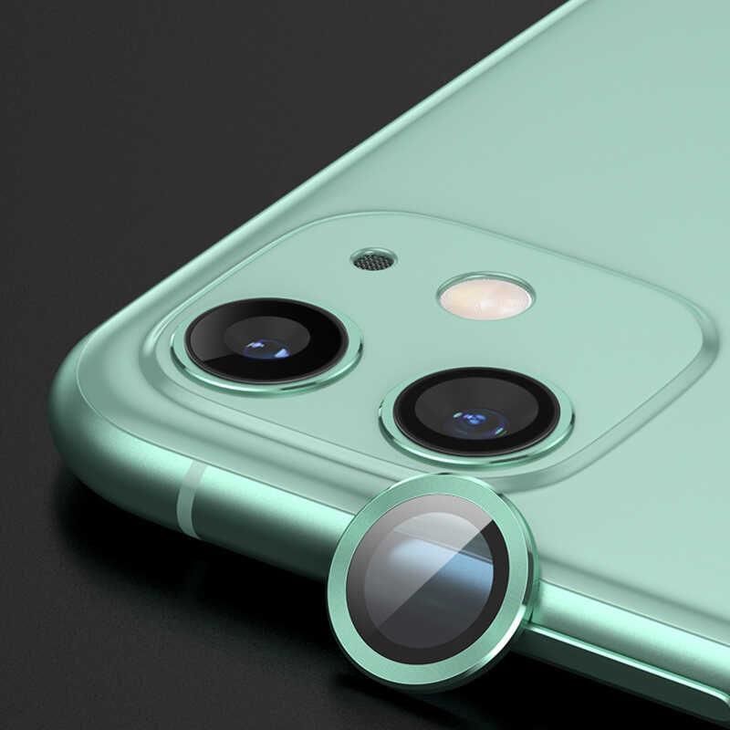 Zore iPhone 12 Mini ile Uyumlu Kamera Lens Koruyucu Yeşil