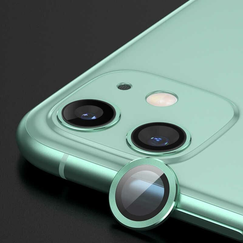 Zore iPhone 12 Mini ile Uyumlu Kamera Lens Koruyucu Yeşil