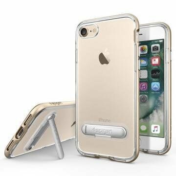 Spigen iPhone 7 ile Uyumlu Kılıf Crystal Hybrid Champagne Gold (Out)