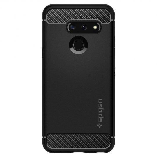 Spigen G8 ThinQ ile Uyumlu Kılıf Rugged Armor Matte Black