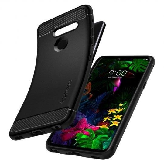 Spigen G8 ThinQ ile Uyumlu Kılıf Rugged Armor Matte Black