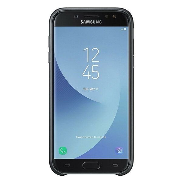 Galaxy J5 Pro 2017 ile Uyumlu Dual Layer Sert Kılıf Siyah (Out)