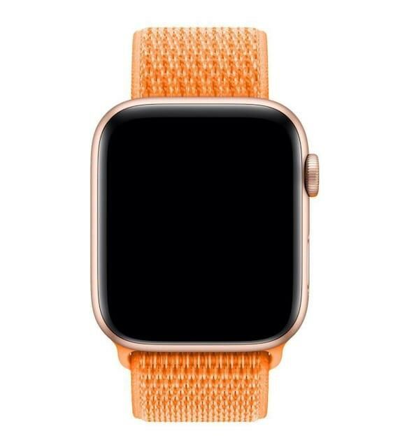 Apple Watch ile Uyumlu 38-40 Kumaş Kayış Turuncu