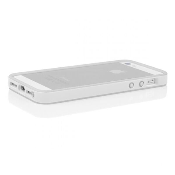 Tavik iPhone SE/5S/5 ile Uyumlu Kılıf Bumper Beyaz-Gri PKG2430