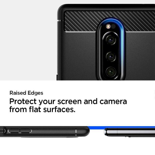 Spigen Xperia 1 ile Uyumlu Kılıf Rugged Armor Matte Black