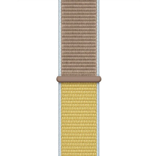 Apple Watch ile Uyumlu 42-44mm Kumaş Kayış Kahverengi/Sarı