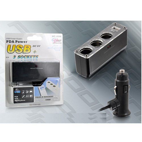 3'Lü Çakmaklık Çoğaltıcı Hub + Usb Giris Set Çakmaklık PL-8988