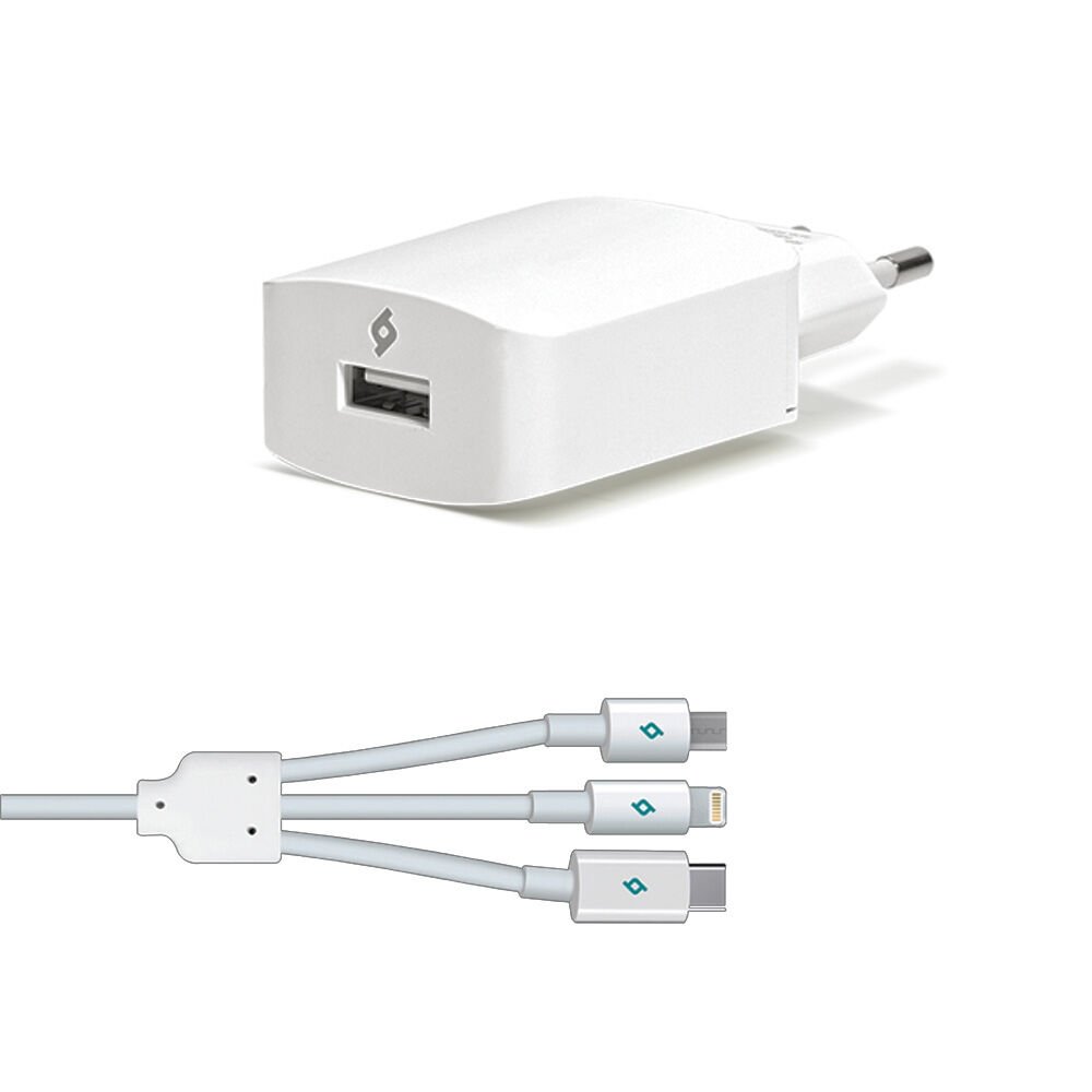 Ttec SpeedCharge Ev Şarj Cihazı Micro USB + Lightning + Type C 10W  2.1A 2SCS01UT