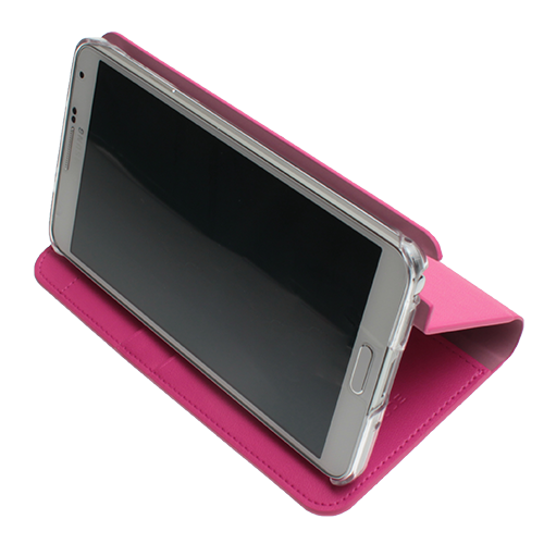 Anymode N9000 Galaxy Note 3 ile Uyumlu Diary Case Stand Kılıf Pembe (Out)