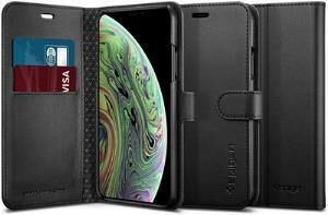 Spigen iPhone XS/X ile Uyumlu Kılıf Wallet S Cüzdan Black