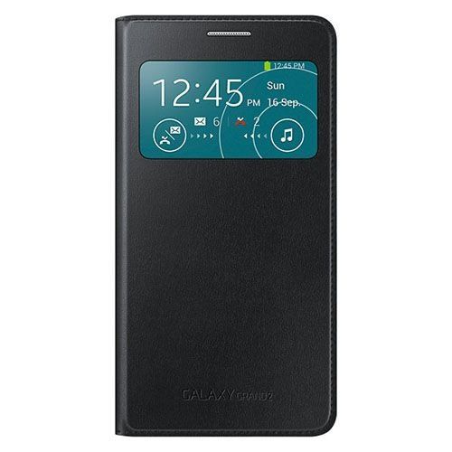 Galaxy Grand 2 G7100 ile Uyumlu S View Cover Kılıf -Siyah EF-CG710BBEGWW