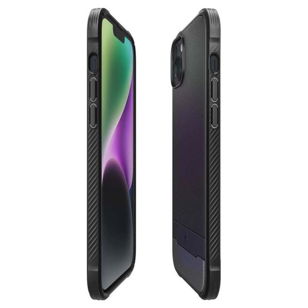 Spigen iPhone 14 Plus ile Uyumlu Kılıf Rugged Armor Mag (MagSafe Uyumlu) Matte Black