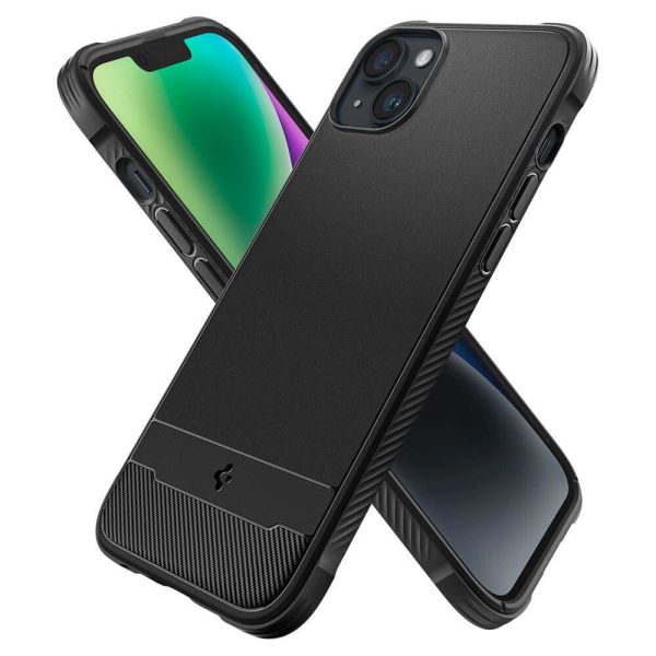 Spigen iPhone 14 Plus ile Uyumlu Kılıf Rugged Armor Mag (MagSafe Uyumlu) Matte Black