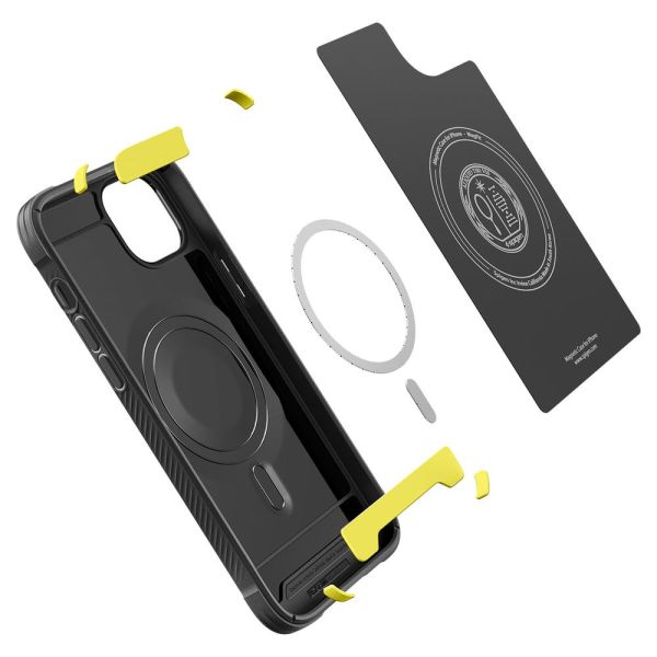 Spigen iPhone 14 Plus ile Uyumlu Kılıf Rugged Armor Mag (MagSafe Uyumlu) Matte Black