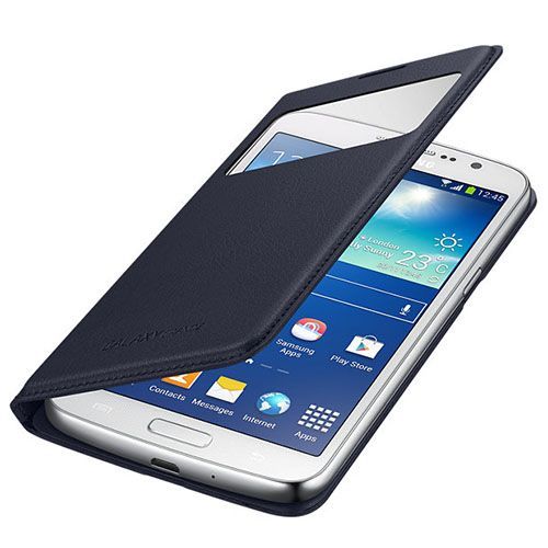 Galaxy Grand 2 G7100 ile Uyumlu S View Cover Kılıf -K.Mavi EF-CG710BLEGWW