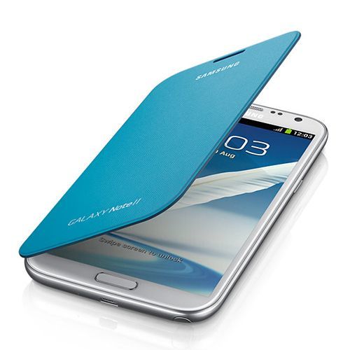 Galaxy Note 2 N7100 ile Uyumlu Flip Cover Kılıf Mavi EFC-1J9FBEGSTD