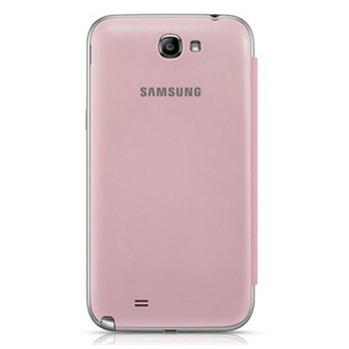 Galaxy Note 2 N7100 ile Uyumlu Flip Cover Kılıf Açık Pembe (Out)
