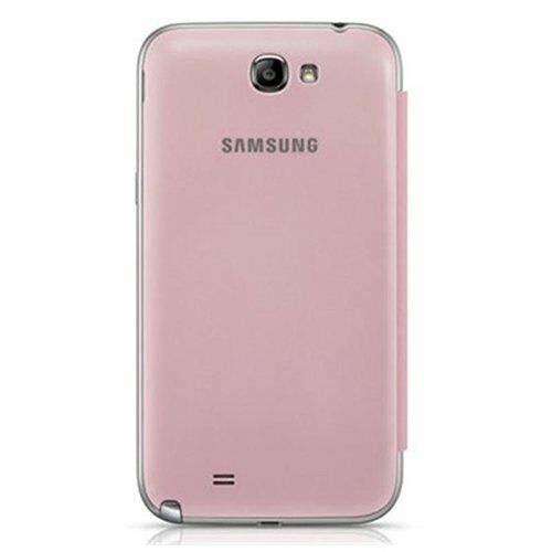 Galaxy Note 2 N7100 ile Uyumlu Flip Cover Kılıf Açık Pembe (Out)