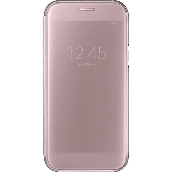 Galaxy A5(2017) ile Uyumlu Clear View Cover Kılıf Pembe EF-ZA520CPEGWW