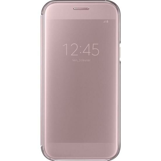 Galaxy A5(2017) ile Uyumlu Clear View Cover Kılıf Pembe EF-ZA520CPEGWW