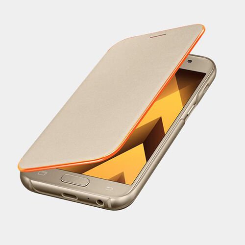 Galaxy A3(2017) ile Uyumlu Neon Flip Cover Gold EF-FA320PFEGWW