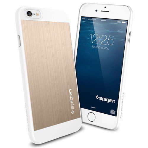 Spigen iPhone 6/6s ile Uyumlu Kılıf Aluminum Fit Champagne Gold