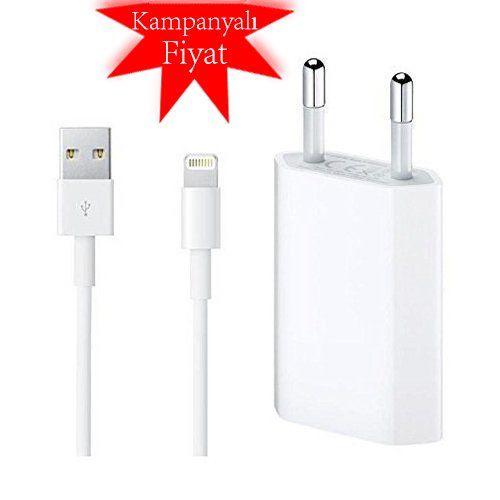 iPhone ile Uyumlu Şarj Cihazı Adaptör + Kablo