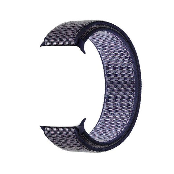 Apple Watch ile Uyumlu 42-44mm Kumaş Kayış Lacivert/Lila
