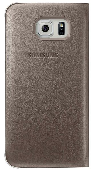 Galaxy S6 ile Uyumlu S View Cover (Deri Görünümlü) Altın EF-CG920PFEGWW (Out)