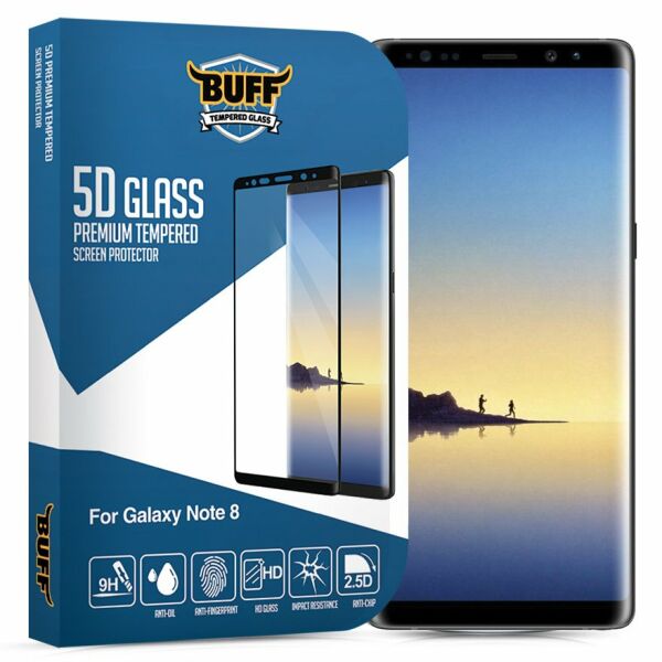 Buff Galaxy Note 8 ile Uyumlu 5D ile Uyumlu Glass Ekran Koruyucu
