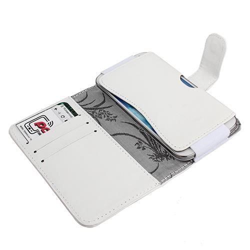 iphone 6/6S/7/8/SE ile Uyumlu Yan Kapaklı Cüzdanlı Kart Bölmeli Deri Kılıf Beyaz Renk