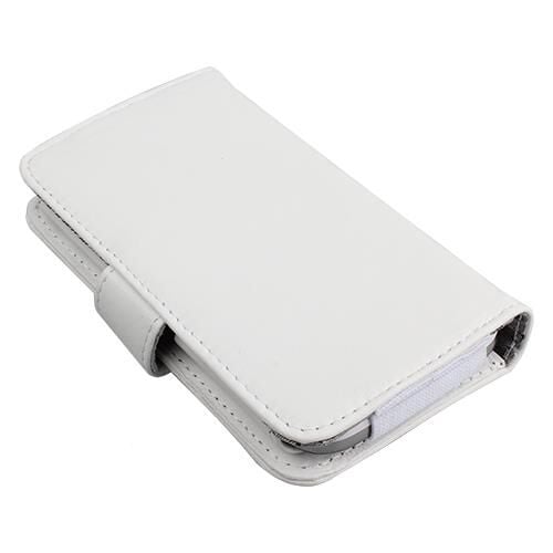 iphone 6/6S/7/8/SE ile Uyumlu Yan Kapaklı Cüzdanlı Kart Bölmeli Deri Kılıf Beyaz Renk