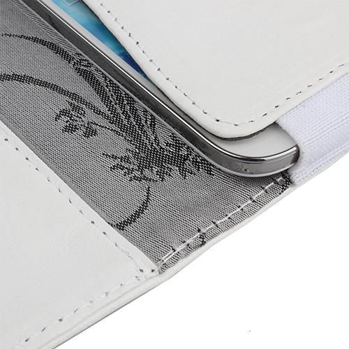 iphone 6/6S/7/8/SE ile Uyumlu Yan Kapaklı Cüzdanlı Kart Bölmeli Deri Kılıf Beyaz Renk