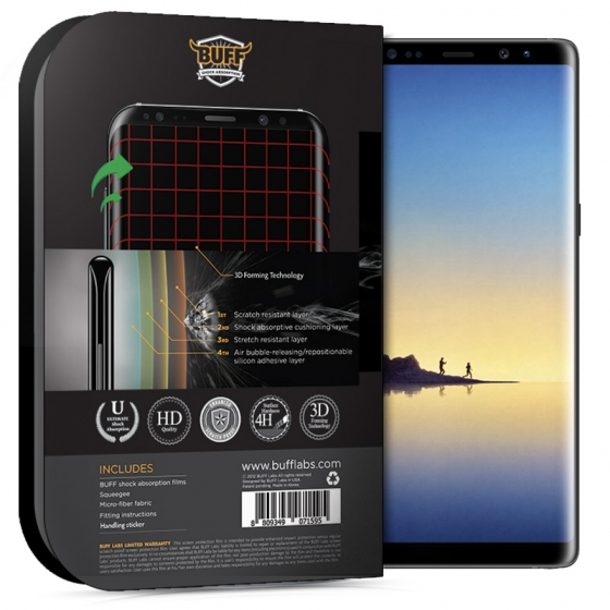 Buﬀ Galaxy Note 8 ile Uyumlu 3D ile Uyumlu Ekran Koruyucu