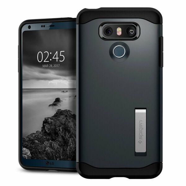 Spigen G6 ile Uyumlu Kılıf Slim Armor Metal Slate