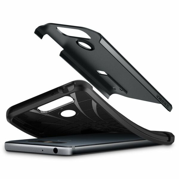 Spigen G6 ile Uyumlu Kılıf Slim Armor Metal Slate
