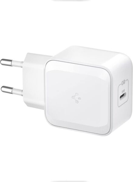 Spigen 30W USB-C Güç Adaptörü GaN (Akım Korumalı) 20W/30W Type-C Hızlı iPhone & Android & iPad & Macbook Şarj Cihazı ArcStation Pro PE2008 White