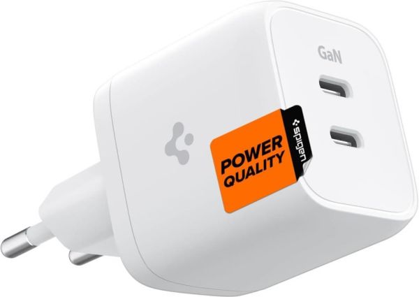 Spigen USB-C Duvar Şarj Cihazı PowerArc ArcStation 45W 2 Port Hızlı Şarj Cihazı PE2105 White