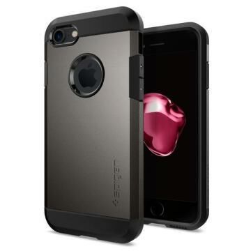Spigen iPhone 7 ile Uyumlu Kılıf Tough Armor Gun Metal