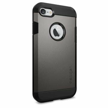 Spigen iPhone 7 ile Uyumlu Kılıf Tough Armor Gun Metal