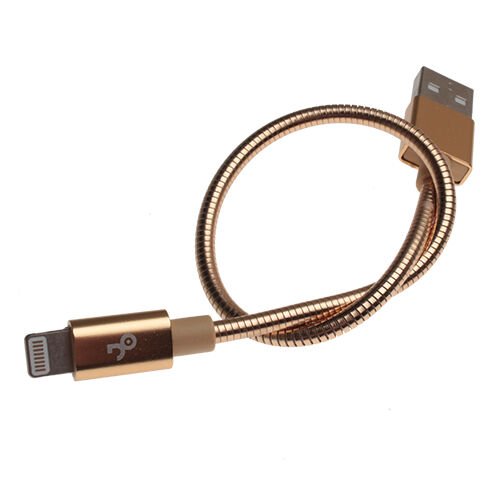Jopus Short Spiral Lightning Data ve Şarj Kısa Kablo Gold
