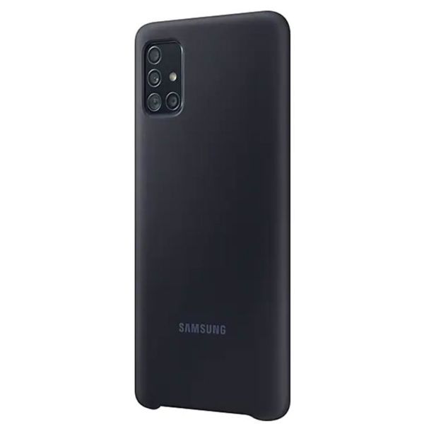 Galaxy A51 ile Uyumlu Silikon Kılıf Siyah EF-PA515TBEGWW
