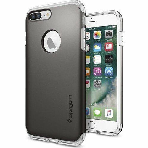 Spigen iPhone 7 Plus ile Uyumlu Kılıf Hybrid Armor Gun Metal