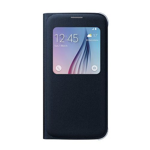 Galaxy S6 ile Uyumlu S View Cover (Tekstil) Siyah EF-CG920BBEGWW (Out)