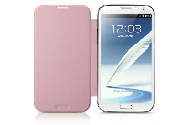 Galaxy Note 2 N7100 ile Uyumlu Flip Cover Kılıf Açık Pembe EFC-1J9FIEGSTD (Out)