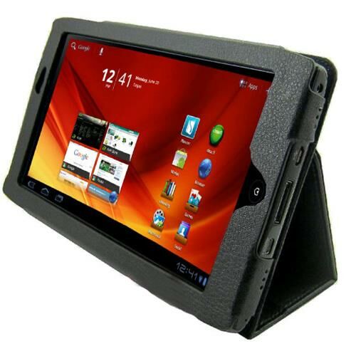 Acer A100 ile Uyumlu Standlı Deri Kılıf Siyah Renk