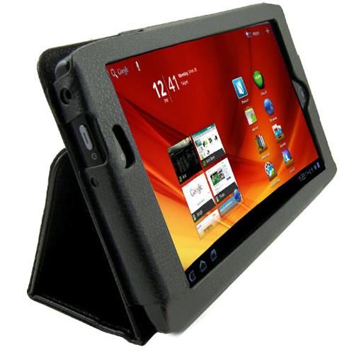 Acer A100 ile Uyumlu Standlı Deri Kılıf Siyah Renk